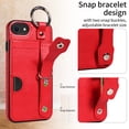 thumbnail image 6 of Allytech Wallet Case for iPhone 7 / 8 / SE 2022 & 2020, [Card Slot] [Ring Buckle] [Adjustable Wristband with Snap Buckles] Premium PU Leather Kickstand Shockproof Case Cover for Women Men - Red, 6 of 10