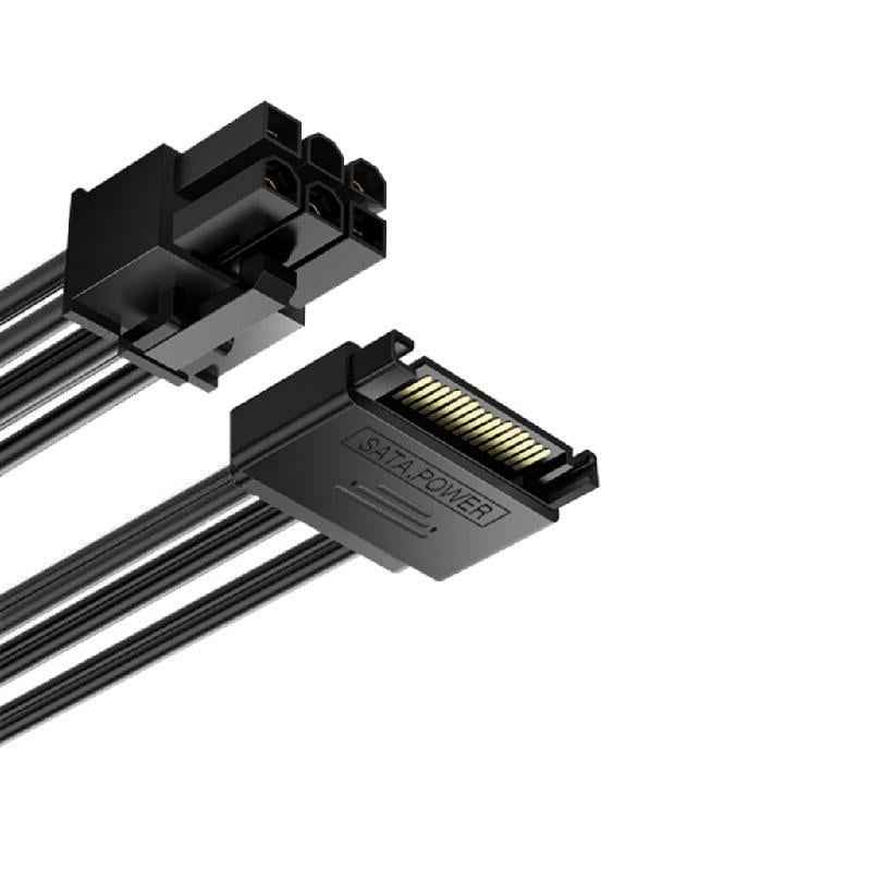 PNGKNYOCN Cavo di collegamento Molex a 4 poli su 5 x 3 pin (alimentazione 5 ventole di 1 connettore Molex) 2 x 12 V / 1 x 7 V / 2 x 5 V per ventola CPU PC