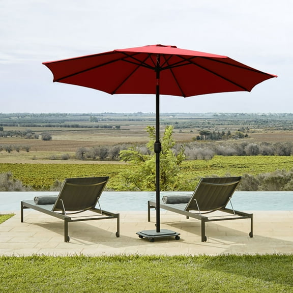 Davee Furniture 9 Ft Red Market Umbrella with Tilt and Crank