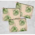 thumbnail image 2 of S4Sassy White Monstera Leaves Multipurpose Cosmetic Pouch Pencil Case Make Up Bag Pack of 3-6 x 8 Inches, 2 of 4