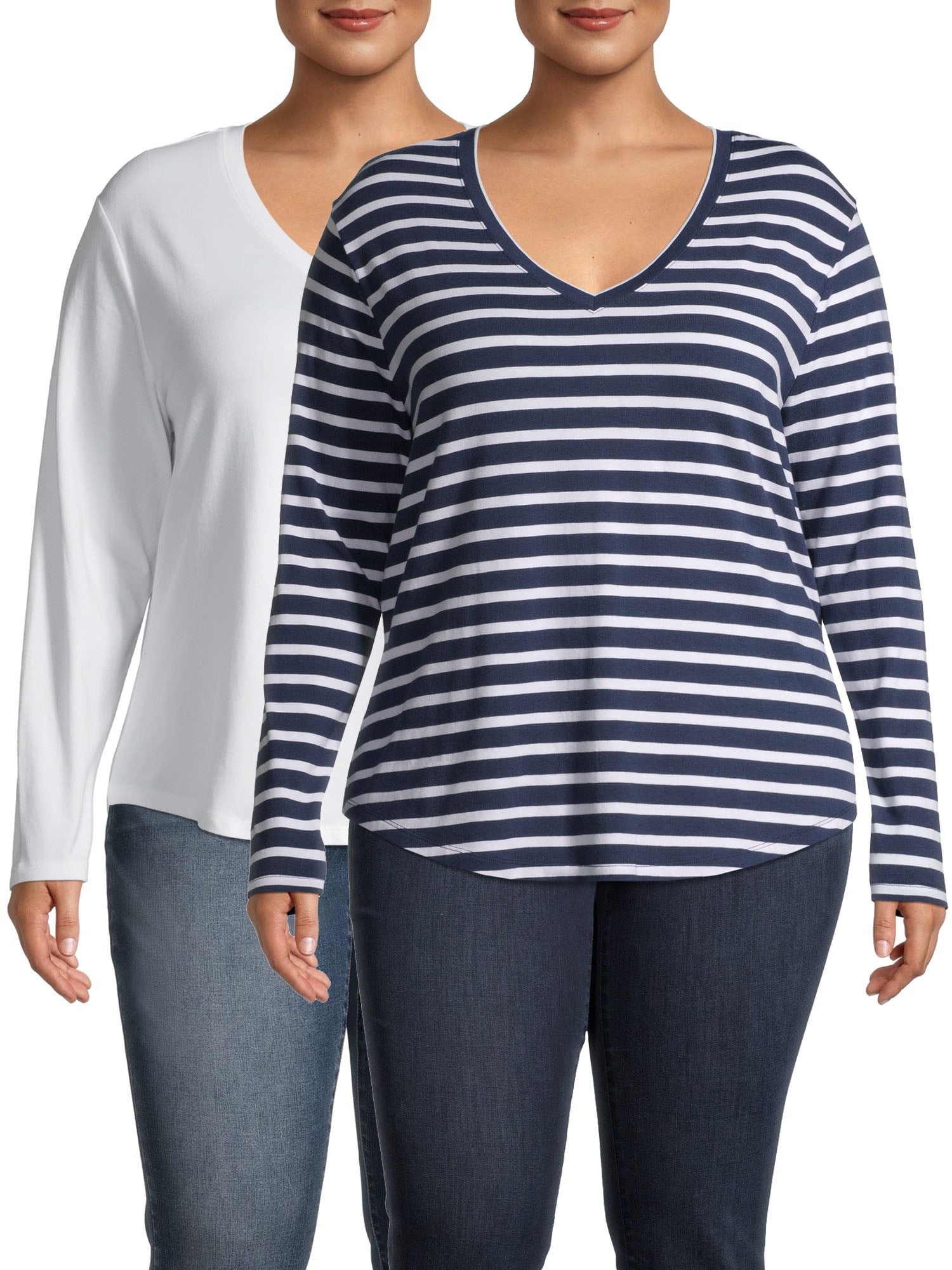 V-Neck T-Shirt. 2-Pack Bundle 
