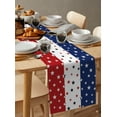 thumbnail image 6 of Table Runner Dresser Scarves 120 Inch Long, White Red Blue Stripes and Stars Linen Dining Table Runners American Flag Independence Day Tabletop Scarf for Wedding Holiday Party Kitchen, 6 of 7