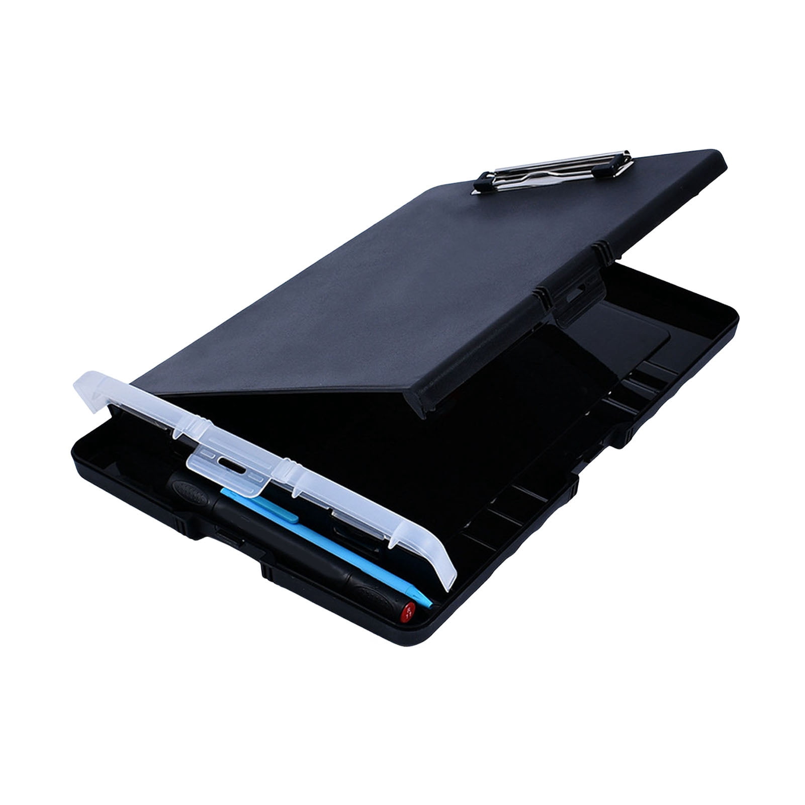 Callipe File Folder Organizer with Strong Lock Non-Slip Clips Hanging Holes 3-in-1 Clipboard Pencil Case File Storage Box