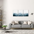 thumbnail image 3 of Framed Mountain Canvas Wall Art 3 Piece Blue Fog Mountain Painting Wall Decor for Bedroom Living Room Office Decor 12x16 Inch, 3 of 6