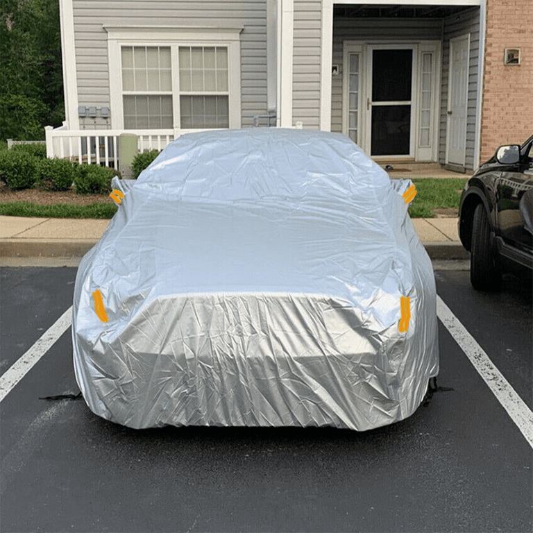 Car Cover Waterproof All Weather, 6 Layers Full Exterior Covers with Zipper  Cotton, Mirror Pocket. Outdoor Car Cover UV Snow Rain Wind Dust All