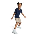 thumbnail image 2 of Wonder Nation Girls School Uniform Interlock Short Sleeve Polo Shirt, Sizes 4-18 & Plus, 2 of 5