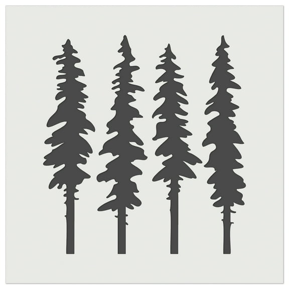 Tall Fir Trees DIY Cookie Wall Craft Stencil - 5.5 Inch