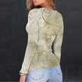 thumbnail image 3 of Women's Floral Printed Knit Shirt Casual Long Sleeve Round Neck Stretch Slim Fit Shirt Top, 3 of 7