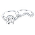 thumbnail image 4 of Rosec Jewels Lab Created Diamond Engagement Ring Set with Wedding Band (8 mm, 2 Ct, EF-VS Grade), 14K White Gold, US 3.00, 4 of 8