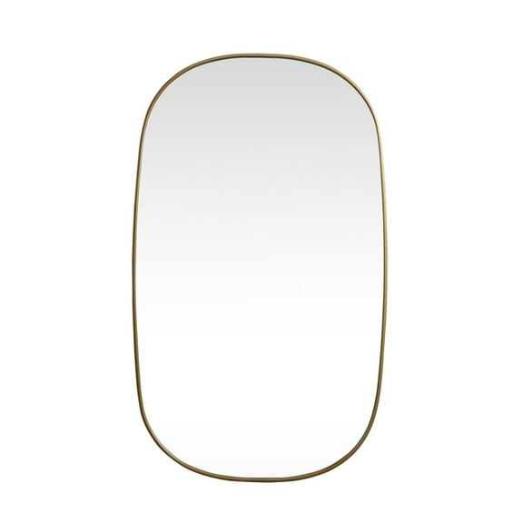 Elegant Decor Metal Frame Oval Mirror 36x60 Inch in Brass
