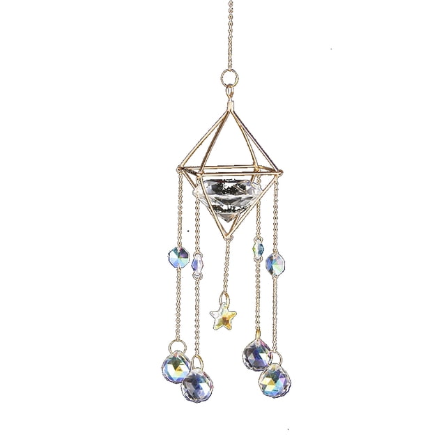 Crystal Sun Catcher con cadena colgante decoración para ventana Home Garden Car Vhermosa CPB-US-DYP1121-2