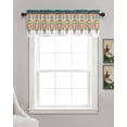 thumbnail image 3 of Boho Aztec Kitchen Valances for Windows Farmhouse Linen Window Valance Curtain for Living Room Window Treatment Bohemian Geometric Stripes Vintage Tribe Valance Rod Pocket Topper Drape, 42 x 18 Inch, 3 of 6