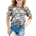 thumbnail image 4 of UngA Easter Shirts for Girls Bunny Kids Cute Rabbit Print Tops Tees Funny Short Sleeve Toddler Girl T Shirt (Grey,2-3 Years), 4 of 6
