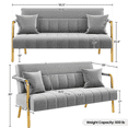 thumbnail image 7 of Yaheetech 56.5'' W Modern Upholstered Sofa Couch with 2 Pillows Small Loveseat, Light Gray, 7 of 7