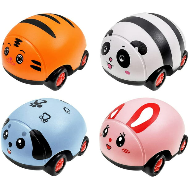 Toys for 2-4 Year Old Boys and Toddler, Pull Back Cars Toys Contain of 4  Cute Animal Car (Tiger, Panda, Dog, Rabbit), Christmas Birthday Gifts for 2  3 4 5 Year Old Boys Girls 