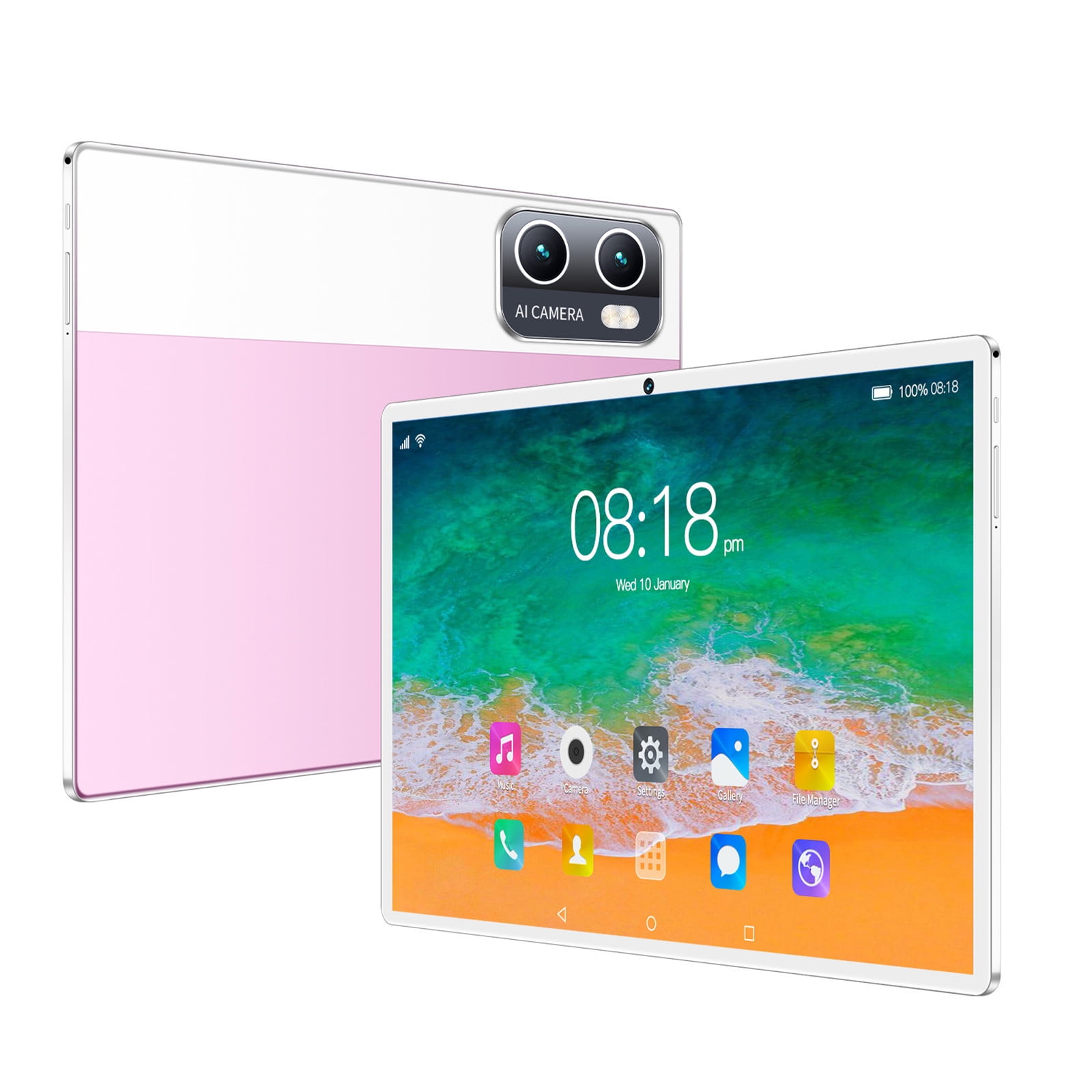 10.1in Android 10 Tablet - 2GB+16GB, 10-Core CPU, HD IPS Screen, Dual SIM, 2.4G/5G WiFi, Bluetooth, GPS, Voice Call, OTG, 4000mAh Battery – for Video, Office, Gift
