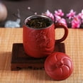 thumbnail image 3 of Household Teaware Supplies Chinese Yixing Purple Clay Teacups With Handle Filter Teacup Handmade Dragon Pattern Master Cup, 3 of 9