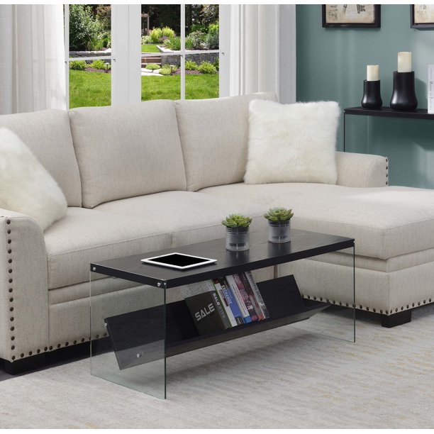 Convenience Concepts SoHo Coffee Table with Shelf, Black - Walmart.com