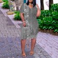 thumbnail image 4 of asddcavvf Robes pour Femmes Grande Taille Imprimé Floral Col en V Confortable Robe Ample Courte Sle, 4 of 6