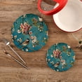 thumbnail image 2 of GZHJMY Flowers and Birds Trivets Pot Holders Set of 2, Hot Pads 7.09"+9.45",Table Mats,Placemats Set for Cooking and Baking, Cotton Braided Hot Pads, 2 of 7