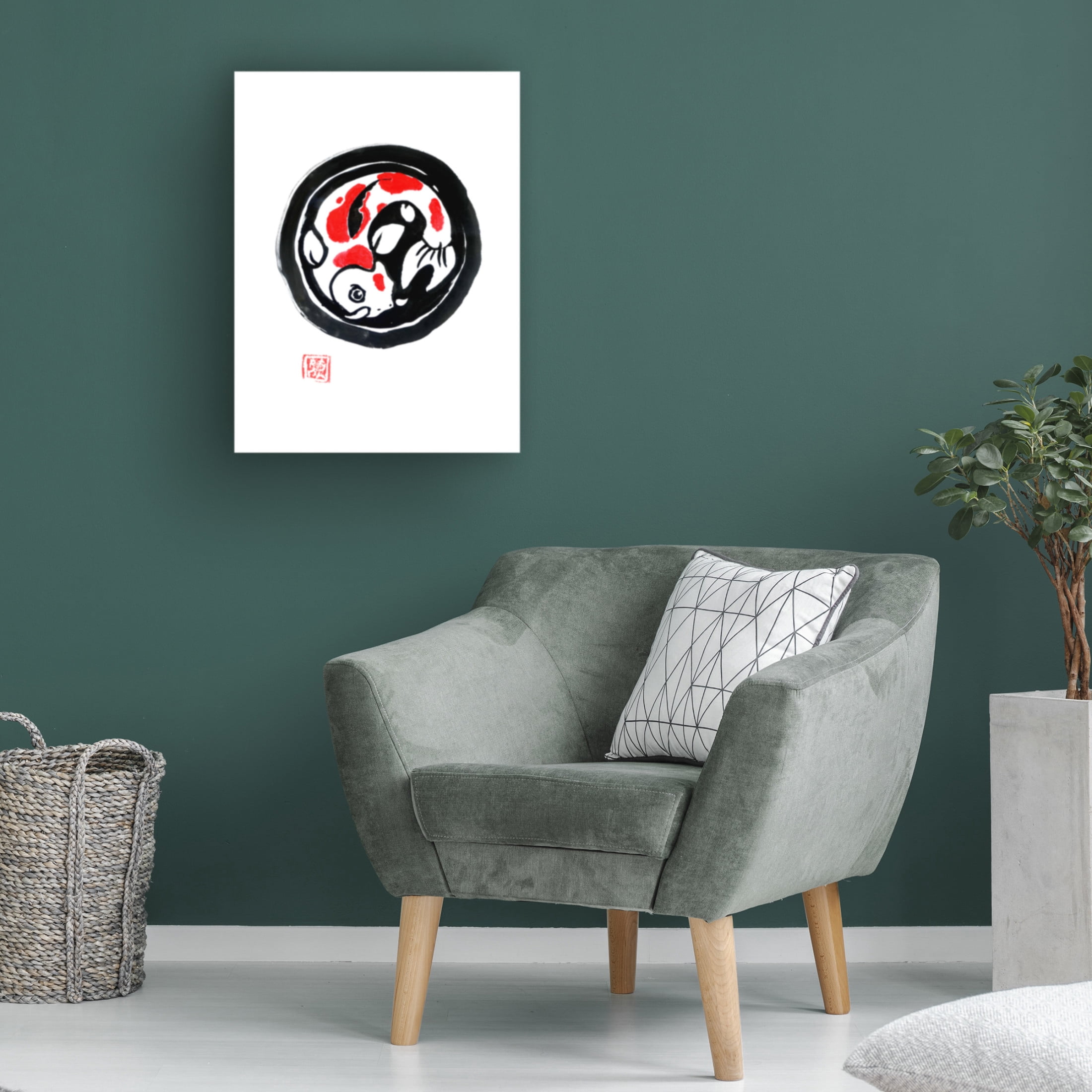 Canvas Wall Art - Pechane 'Carp Koi' Wall Art for Living Room, Bedroom, or Office Décor by Trademark Fine Art - 18 x 24 Inches