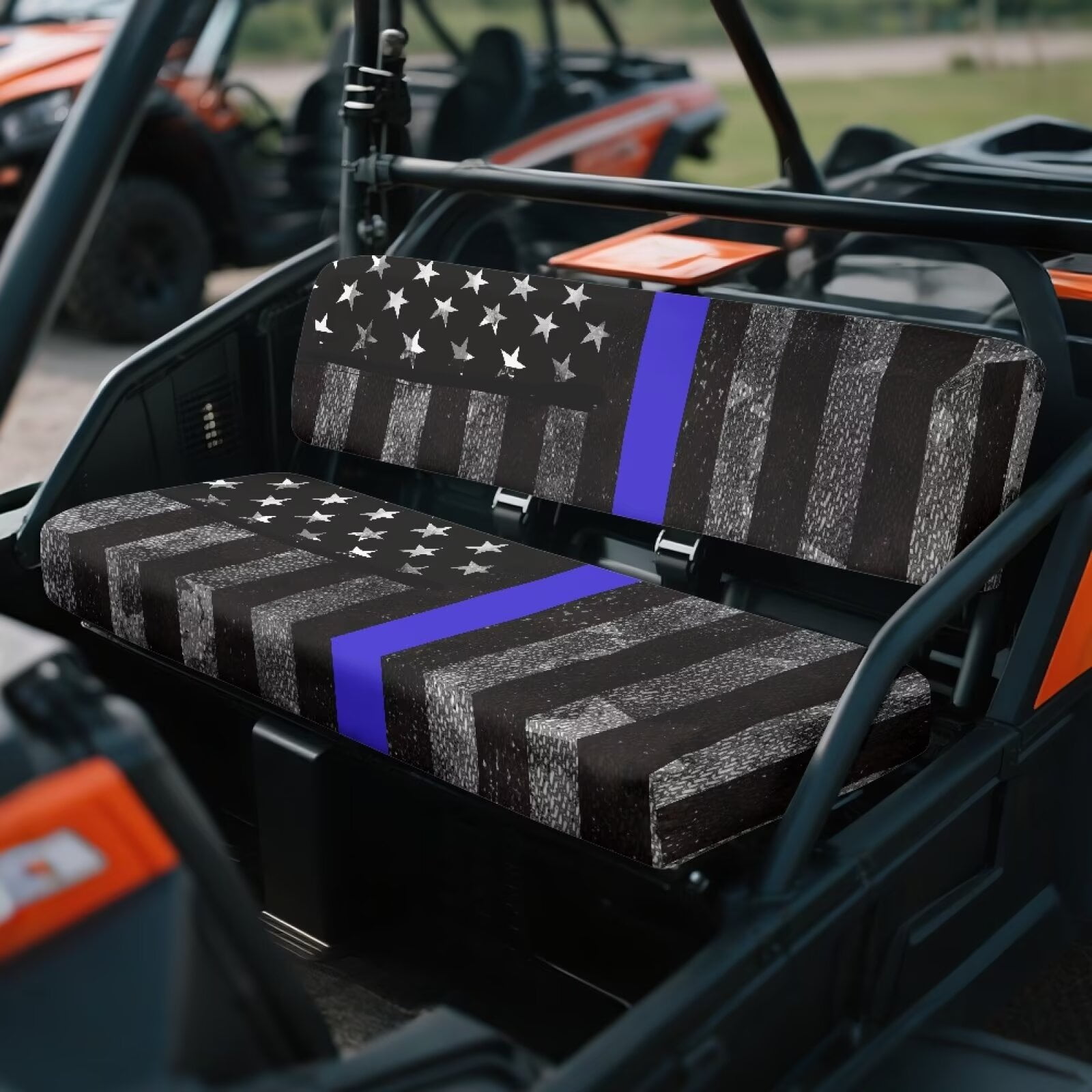 Yuyamidu American Flag UTV Seat Covers Bench Seat Cover and Backrest Cover 4 Wheeler Accessories Compatible with Kawasaki Mule 3000 3010 3020 4000 4010 (2001-2023 2025)