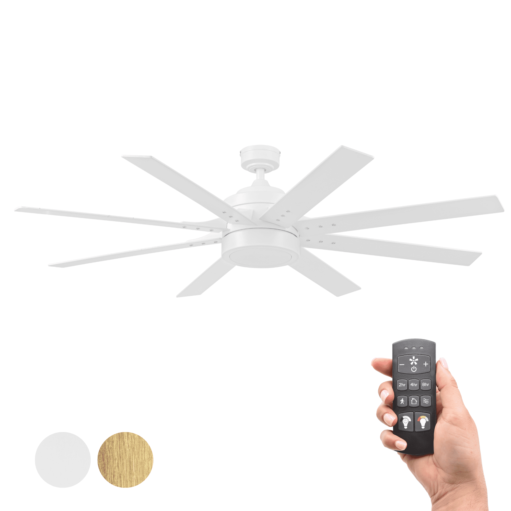 (2 pack) Better Homes & Gardens 62" Dual Blades Motor Finish Integrated Light Kit Ceiling Fan with Remote Control