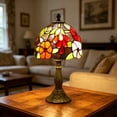 thumbnail image 5 of BGZLEU Stained Glass Table Lamp,Vintage Style Desk Lamp,Mid Century Modern Bedside Nightstand Decorative Lamps USB Powered,Unique Accent Light for Bedroom Living Room Office Home Decoration,E, 5 of 5
