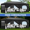 thumbnail image 3 of 10x20' Wedding Party Canopy Tent Outdoor Gazebo with 6 Removable Sidewalls,Black, 3 of 7
