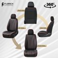 thumbnail image 6 of FLORICH Front Car Seat Covers, Premium Faux Leather Seat Protectors, Breathable Material Cushions Universal Fit for Most Cars, Black&RedLine, 6 of 8