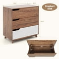 thumbnail image 3 of Costway Commode 3 Tiroirs Table de Chevet en Bois Style Ferme Organisateur de Rangement Rustique, 3 of 10