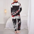 thumbnail image 3 of KLL Fierce Red Viper Graphic Art Print Women's Long Sleeve Pajamas with Pants Sleepwear Loungewear 2 Set-XX-Large, 3 of 8