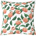 thumbnail image 2 of Kawaii Fresh Peaches Throw Pillow Covers Cute Fruit Pillow Covers for Home Sofa Bed Couch for Kids Cartoon Peach Cushion Covers Green Leaf and Pink Peach Pillowcases, 16X16 Inches Set of 2, 2 of 6