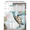 thumbnail image 4 of No Hook Shower Curtains with Snap-in Liner Set, Teal Sea Turtle Coastal Waterproof Hotel Style Bathroom Shower Curtain, Summer Beach Nautical Coral Breathable Mesh Top Window Bath Curtains 48''x72'', 4 of 6
