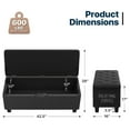 thumbnail image 3 of WDZS 43 Inches Storage Ottoman Bench, Upholstered Tufted End of Bed Storage Bench, Large Ottoman Foot Rest with Legs, Load up to 800 lb, for Living Room, Bedroom, Entryway, Black, 3 of 8