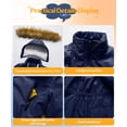 thumbnail image 5 of Chrisuno Girls Winter Coats Lightweight Durable Puffer Outerwear Jacket Children Long Active Windbreaker With Hooded Navy Blue 4-5, 5 of 5