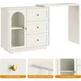 thumbnail image 6 of RoyalCraft 59” Makeup Vanity Desk, White Vanity Dresser Combo, Modern Corner Makeup Table with 3 Drawer & 1 Door, Wood Dressing Table for Women Girlfriend, Vanity for Bedroom (Without Mirror), 6 of 7