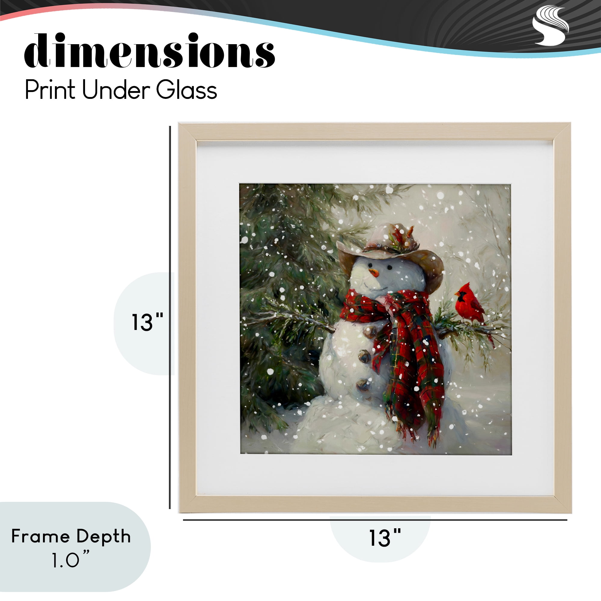 Stupell Industries Cowboy Snowman & Cardinal Birch Framed Print Under Glass, design by Tina LeCour