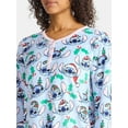 thumbnail image 4 of Disney Women's and Women's Plus Stitch Christmas Print Henley Sleepshirt and Plush Socks Set, 2-Piece, Sizes XS-3X, 4 of 6