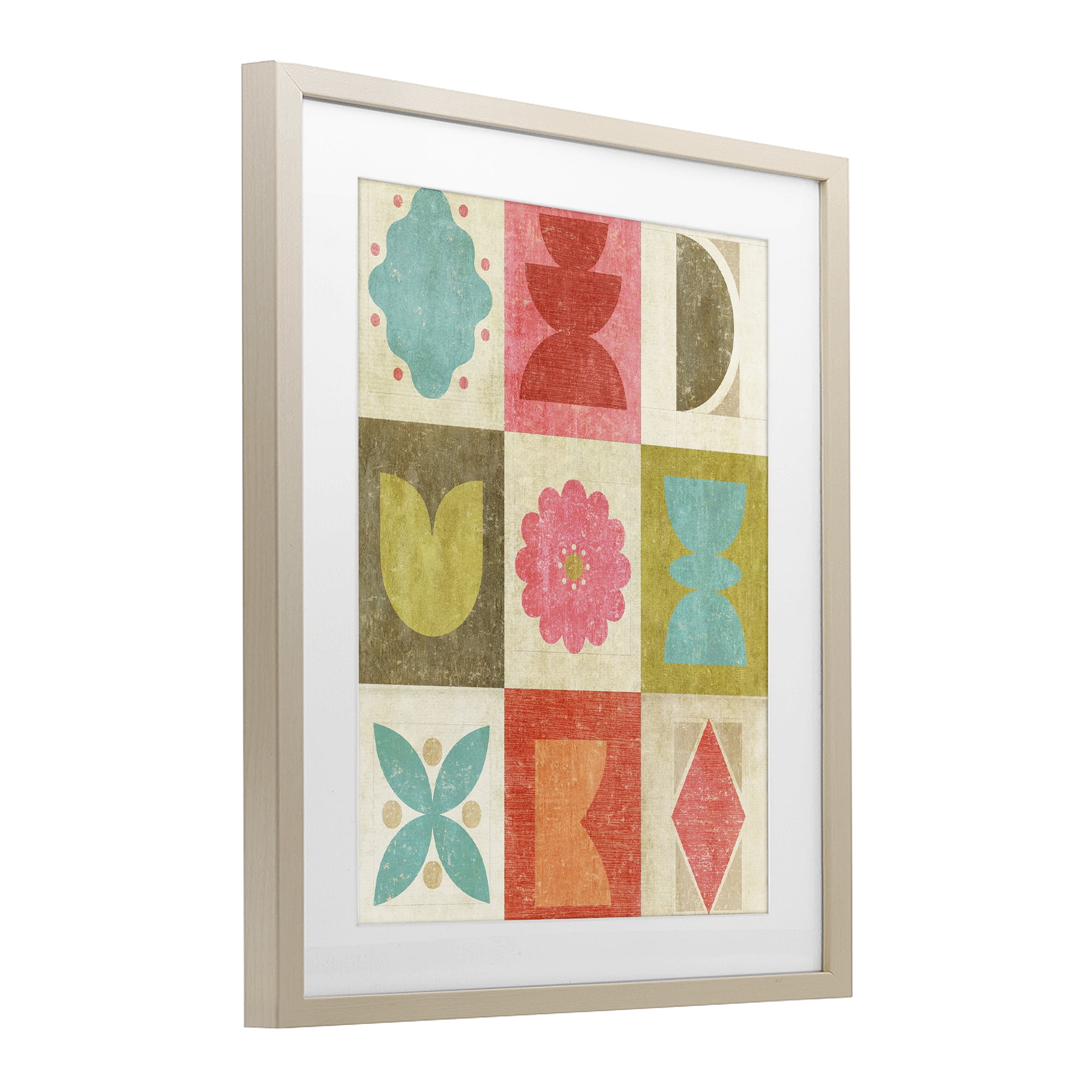 Stupell Industries Happy Dance Geometrics Birch Framed Print Under Glass, design by Suzanne Nicoll