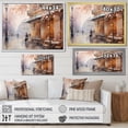 thumbnail image 4 of Designart "Impressionist Cafe In Paris With A Peachy Hue" City Paris Floater Framed Wall Art Living Room, 4 of 5