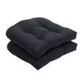 thumbnail image 2 of Cojines de asiento de mimbre con mechones, paquete de 2, 48 x 48 cm, para exterior e interior. Negro, 2 of 6