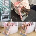 thumbnail image 4 of Asiento de Entrenamiento para Baño con Escalera Antideslizante, Plegable Adaptador WC Reductores, Cojín Blando Extraíble, Altura Regulable Baño Entrenador, 4 of 9