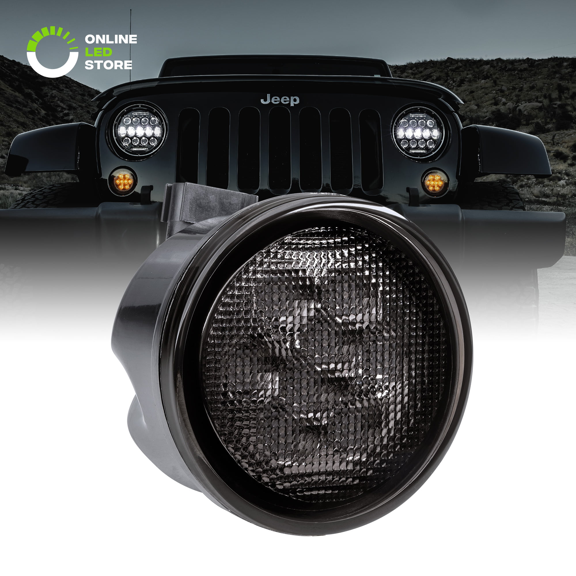 Smoked Lens Amber LED Turn Signal Light [DRL Function] [8-LED] for  2007-2018 Jeep Wrangler JK & Unlimited - Left 