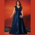 thumbnail image 2 of AURA Plus Size Evening Dress Deep V-Neck Sleeveless A-Line Party Wear Long Dress, 2 of 6