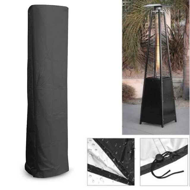 Funda para calentador de patio resistente, impermeable, de 221 x 53 x 61 cm, para calentador de jardín, pirámide grande, triangular, para patio