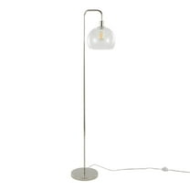 LumiSource Polished Nickel, Clear Seeded Glass Metro 61" Metal Floor Lamp