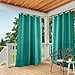 thumbnail image 3 of Exclusive Home Rideaux Intérieur/extérieur Cabana Solide Panneau de Rideau à Illets Paire, 54x120, Turquoise, 3 of 4