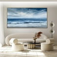 thumbnail image 3 of Ocean and Sky Abstract Oil Painting Textured White Waves Canvas Art Large Seascape for Living Room Decor,Unstretched,Frameless,(51*102cm)20*40Inches, 3 of 5