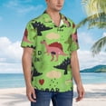 thumbnail image 5 of Bixox Men's Hawaiian Shirts Men's Cute Dinosaurs Print Short-Sleeve Shirt-Small, 5 of 8